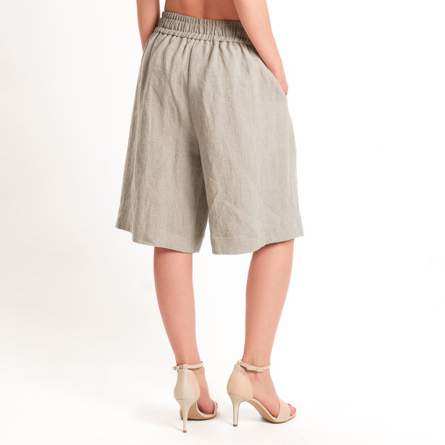 Vicolo-Bermuda 100% lino con coulisse - sabbia