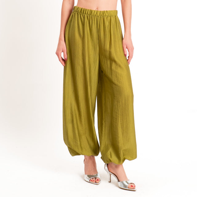 Vicolo-Completo goffrato lyocell top + pantalone - olio