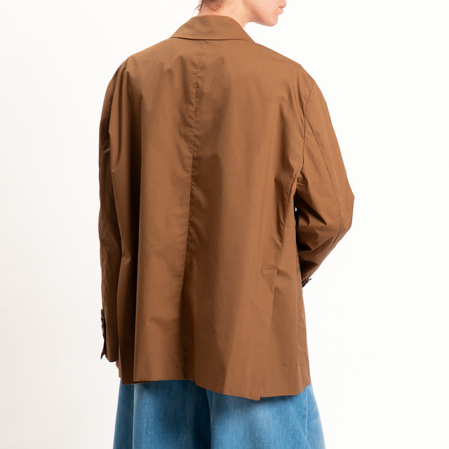 Vicolo-Giacca oversize popeline spacchi dietro - nocciola
