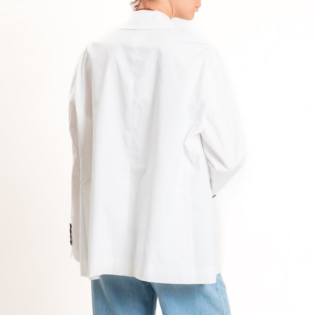 Vicolo-Giacca oversize popeline spacchi dietro - bianco