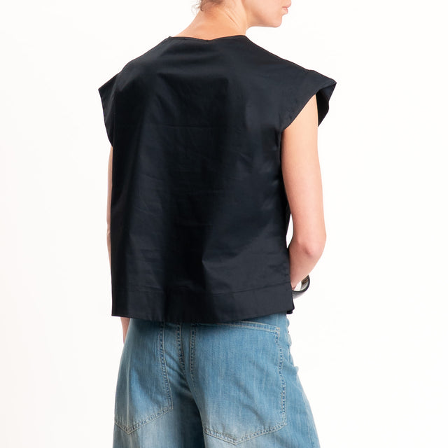 Vicolo-Blusa parachute scollo v - nero