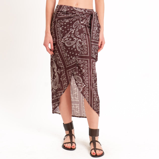 Vicolo-Gonna portafoglio fantasia bandana - bordeaux
