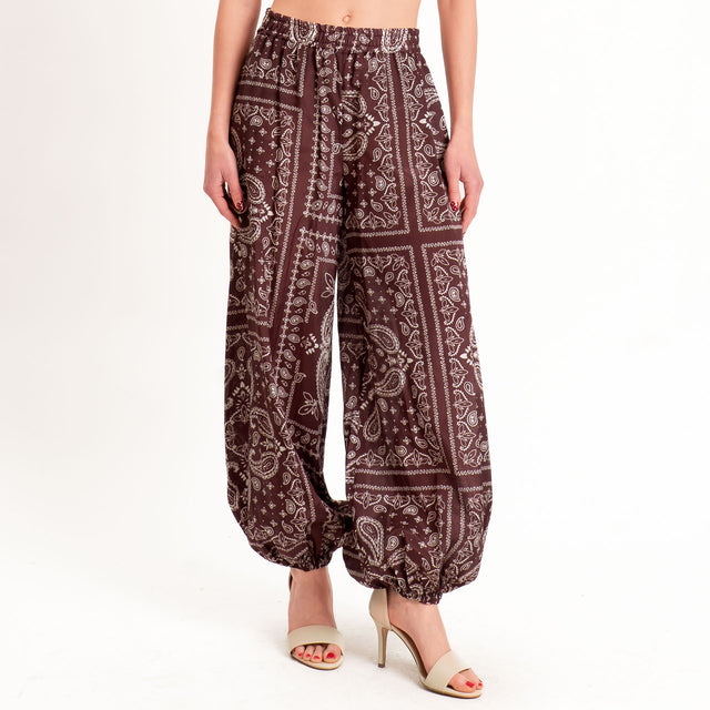 Vicolo-Pantalone balloon fantasia bandana - Bordeaux