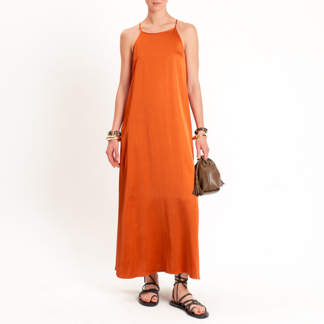 Vicolo-Abito vogatore in satin - papaya