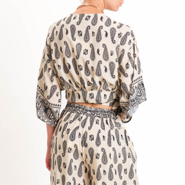 Vicolo-Blusa fantasia bandana - panna/nero
