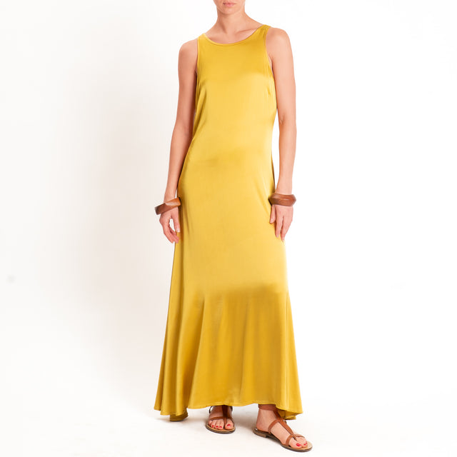 Vicolo-Abito vogatore in satin - Senape