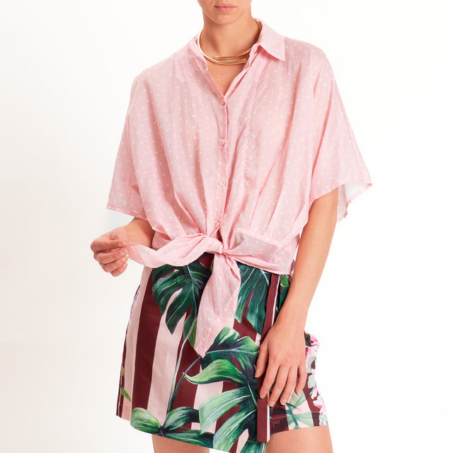 Vicolo-Completo camicia + minigonna fantasia - rosa/bordeaux
