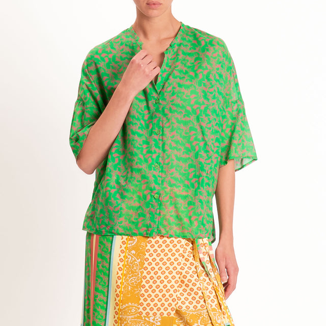 Vicolo-Completo camicia+gonna pareo fantasia - verde/yellow