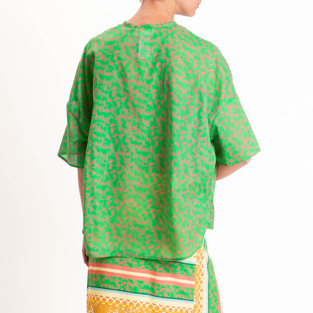 Vicolo-Completo camicia+gonna pareo fantasia - verde/yellow