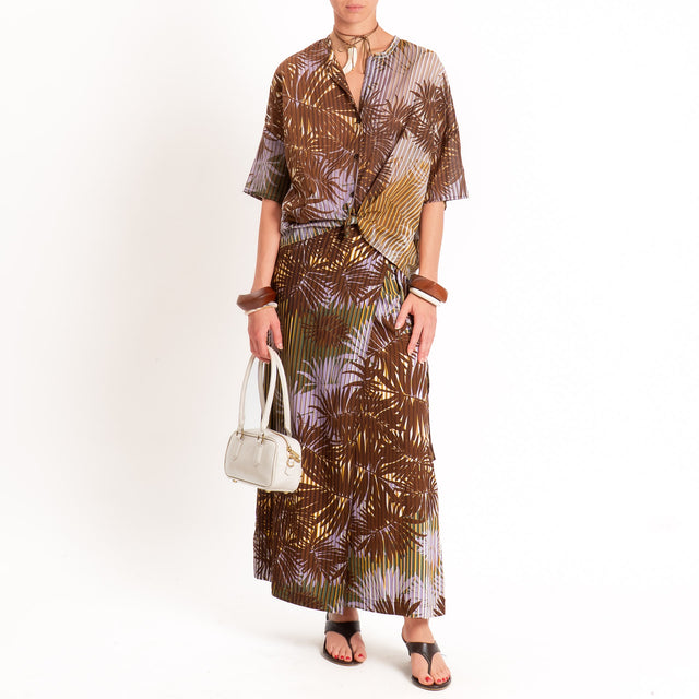 Vicolo-Gonna pareo fantasia palme - moro/militare/glicine