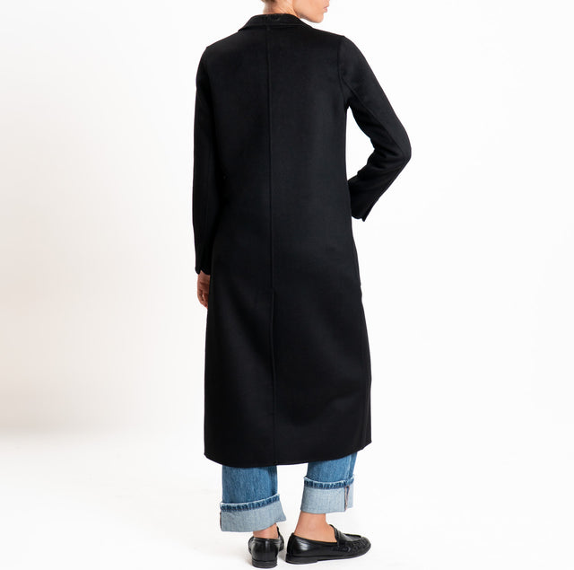 Vicolo-Cappotto HAND MADE MISTO LANA spacco dietro - Nero
