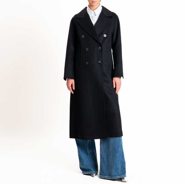 Vicolo-Cappotto HAND MADE MISTO LANA doppiopetto - Nero