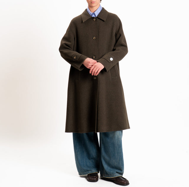 Vicolo-Cappotto HAND MADE 100%LANA monopetto - militare