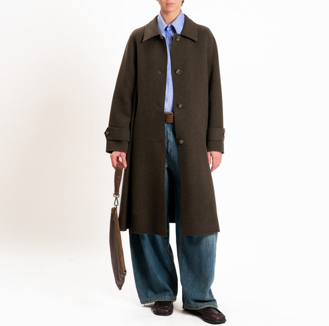 Vicolo-Cappotto HAND MADE 100%LANA monopetto - militare