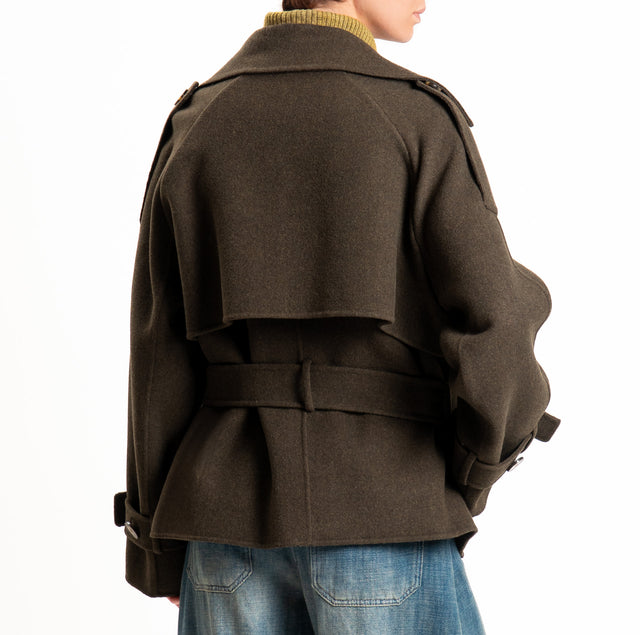 Vicolo-Cappotto HAND MADE 100%LANA doppiopetto con - militare