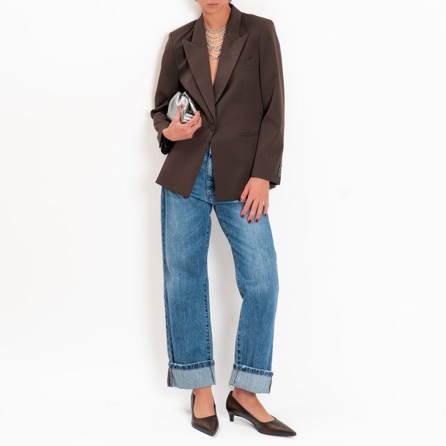 Vicolo-Giacca con spalline e spacco dietro regular fit - moro