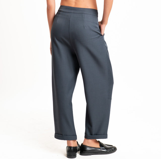 Vicolo-Pantalone pinces con risvolto - antracite