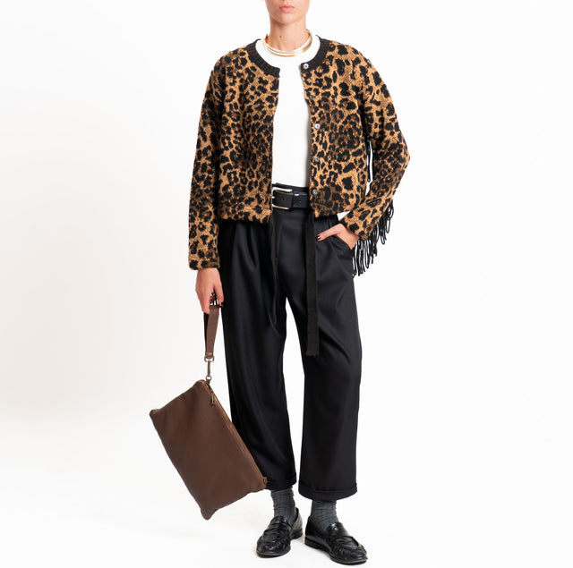 Vicolo-Pantalone pinces con risvolto - nero