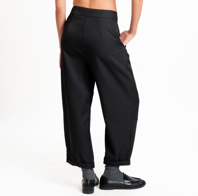 Vicolo-Pantalone pinces con risvolto - nero