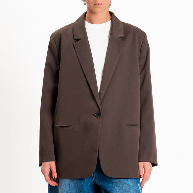 Vicolo-Giacca oversize un bottone - moro