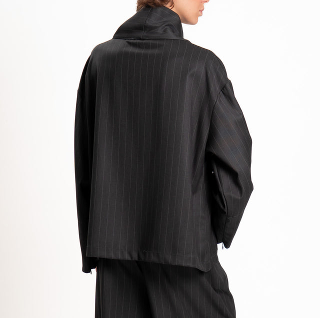 Vicolo-Completo gessato blusa+pantalone - piombo