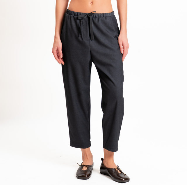 Vicolo-Pantalone elastico in vita con coulisse - antracite