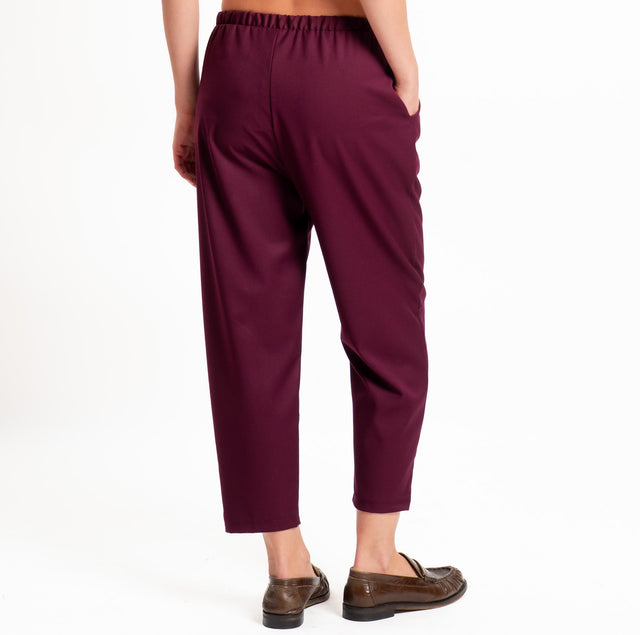 Vicolo-Pantalone elastico in vita con coulisse - Bordeaux
