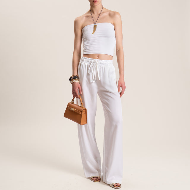 Vicolo-Pantalone con coulisse elastico in vita - bianco