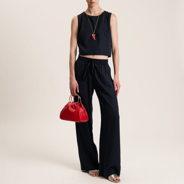 Vicolo-Pantalone con coulisse elastico in vita - nero