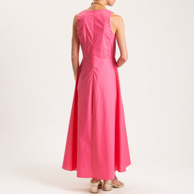 Vicolo-Abito smanicato in popeline - fucsia
