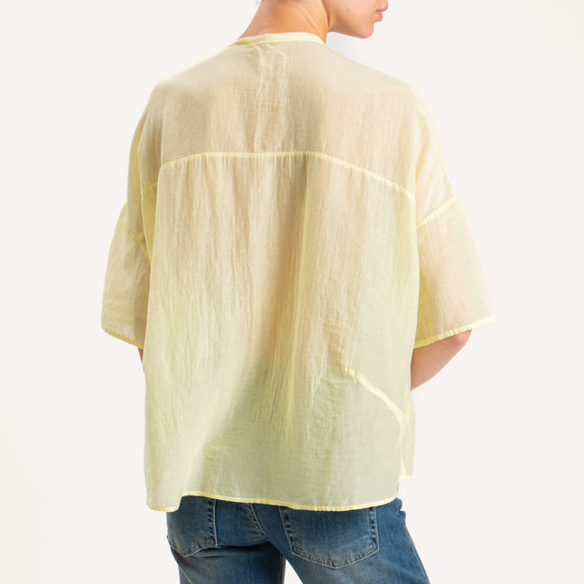 Vicolo-Camicia in mussola mezza manica - mimosa
