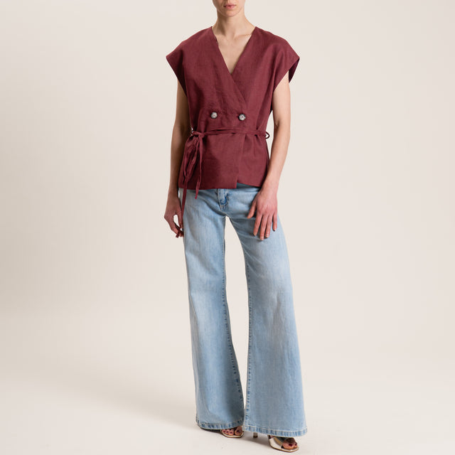 Vicolo-Gilet doppiopetto in lino - india
