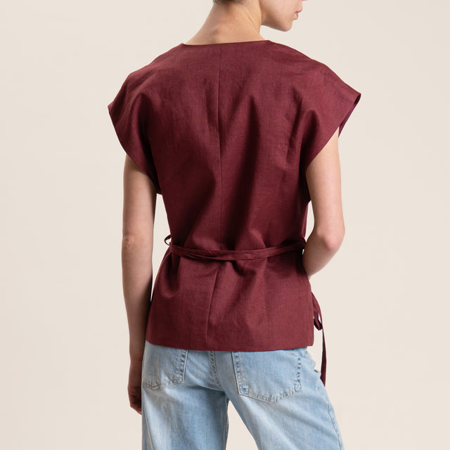 Vicolo-Gilet doppiopetto in lino - india