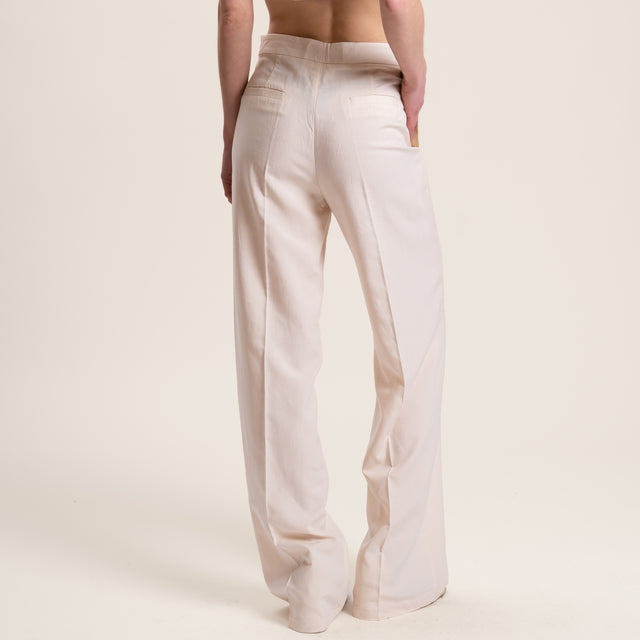 Vicolo-Pantalone misto lino - burro