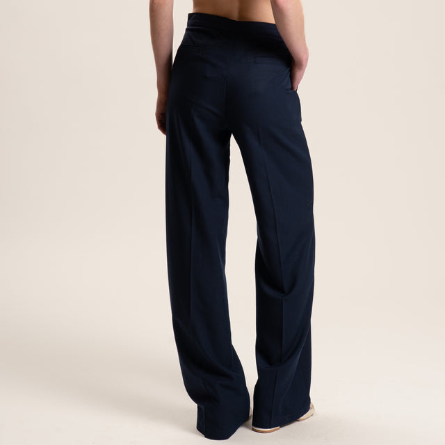 Vicolo-Pantalone misto lino - blu