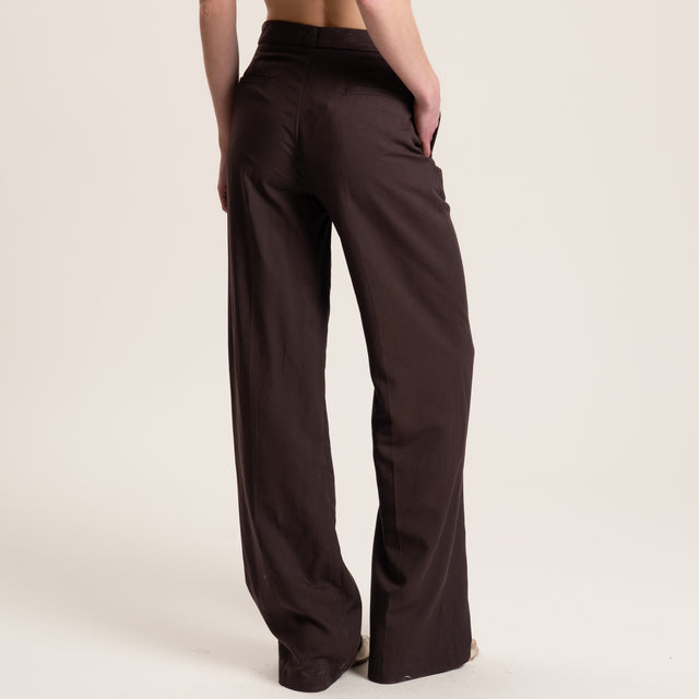 Vicolo-Pantalone misto lino - moro
