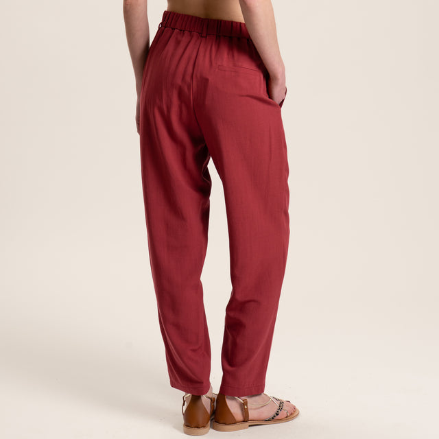 Vicolo-Pantalone misto lino elastico dietro - india