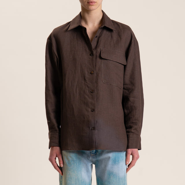 Vicolo-Camicia in lino - moro