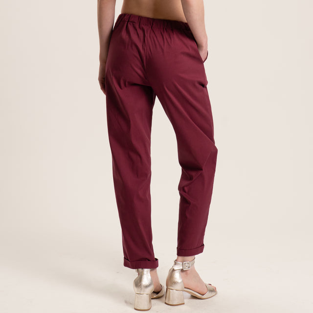 Vicolo-Pantalone popeline elastico in vita - india