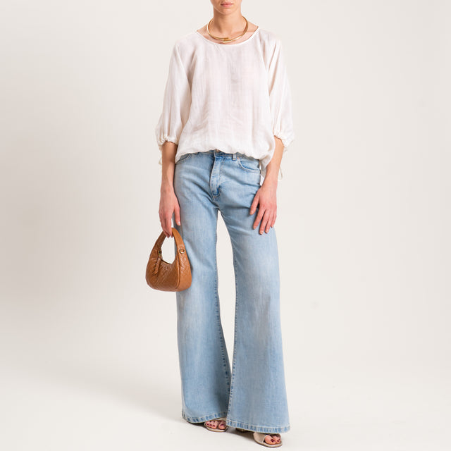 Vicolo-Blusa RAMIE FIBRA NATURALE - burro
