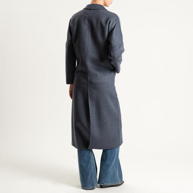 Vicolo-Cappotto hand made doppiopetto misto lana - antracite