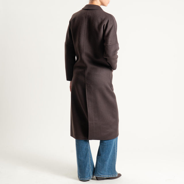 Vicolo-Cappotto hand made doppiopetto misto lana - moro