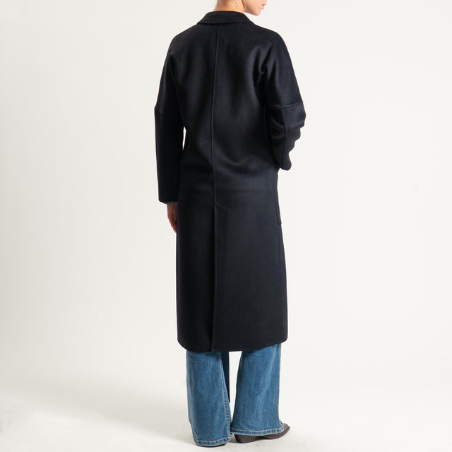 Vicolo-Cappotto hand made doppiopetto misto lana - nero