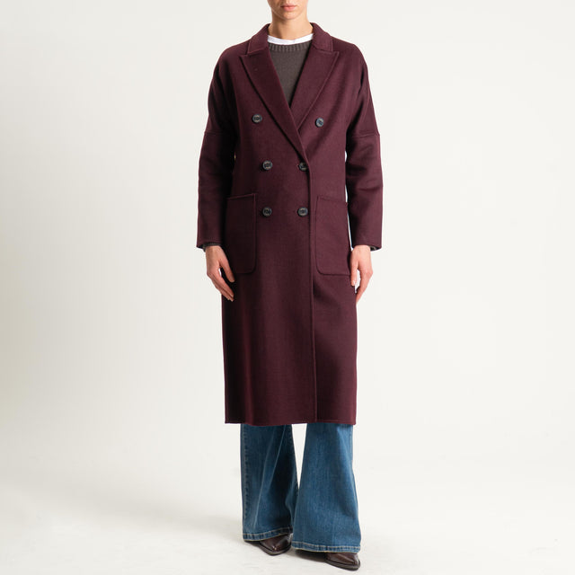 Vicolo-Cappotto hand made doppiopetto misto lana - Bordeaux