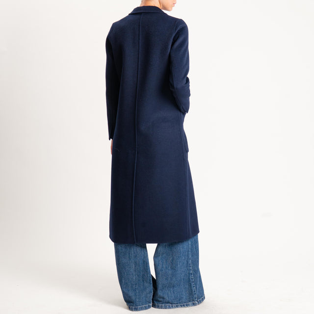 Vicolo-Cappotto hand made misto lana - blu