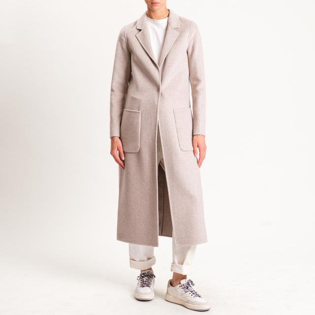 Vicolo-Cappotto hand made misto lana - taupe