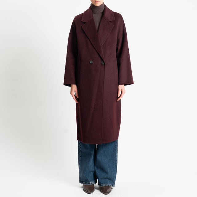 Vicolo-Cappotto doppiopetto hand made misto lana - vino