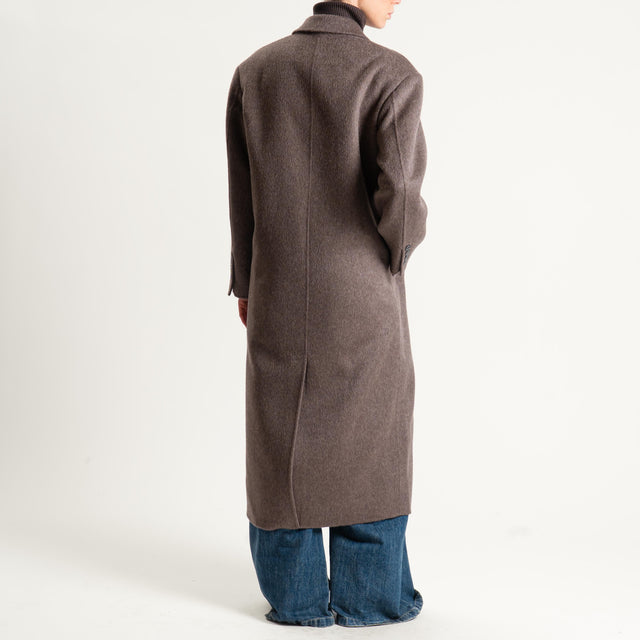 Vicolo-Cappotto doppiopetto hand made misto lana - tortora