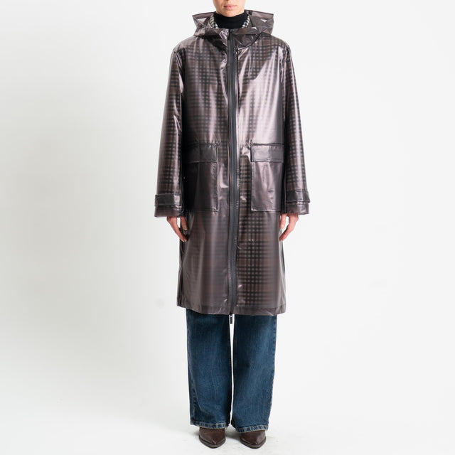 Vicolo-Cappotto hand made misto lana con impermeabile - moro/latte/nero