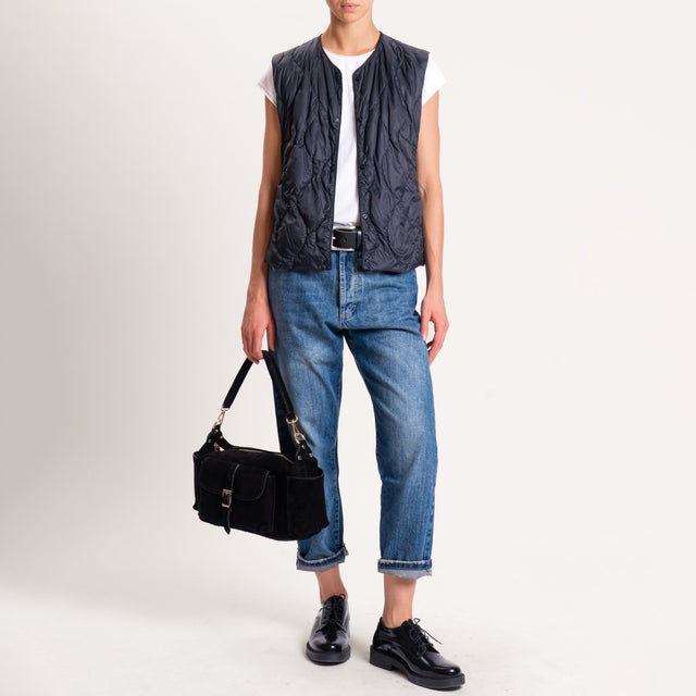 Vicolo-Gilet trapuntato 100 grammi - nero